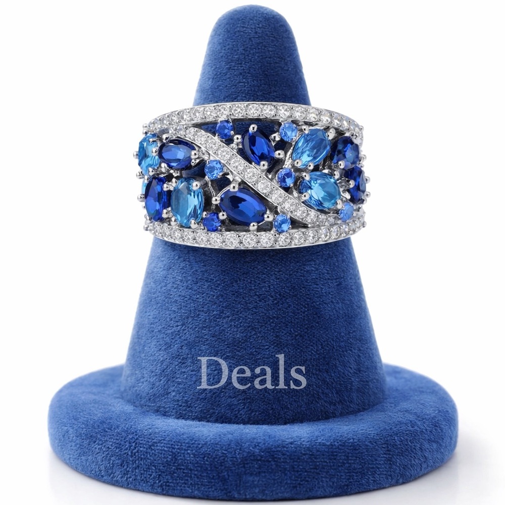 Lab Diamond Style Ring White Gold Plated CZ Engagement Ring